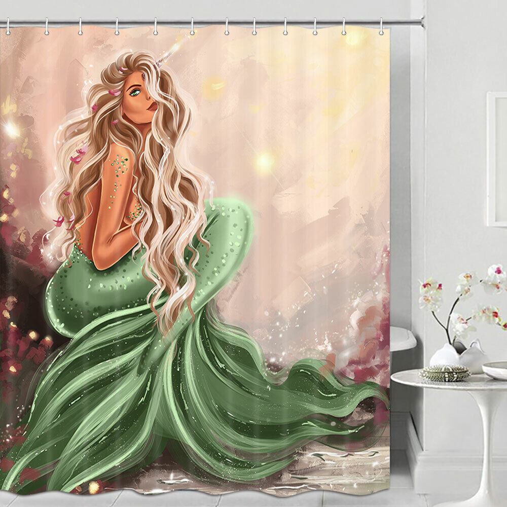 Myths and Legends Mermaid Luxury Shower Curtain, Waterproof Fabric
