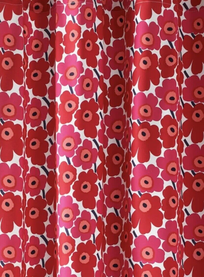 NIB MARIMEKKO Maija Isola Mini Unikko Shower Curtain Fabric, 4 Yards