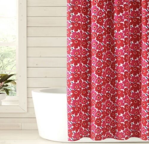 NIB MARIMEKKO Maija Isola Mini Unikko Shower Curtain Fabric, 4 Yards