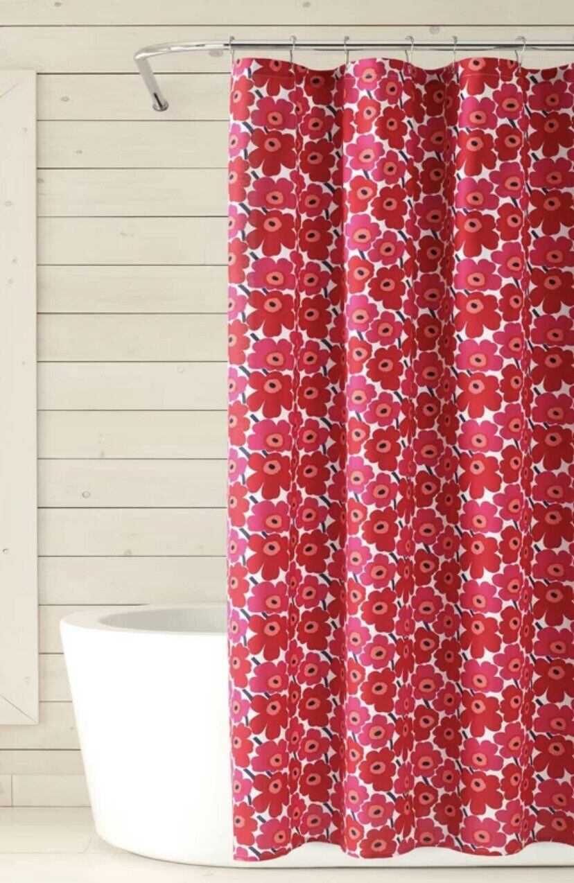 NIB MARIMEKKO Maija Isola Mini Unikko Shower Curtain Fabric, 4 Yards