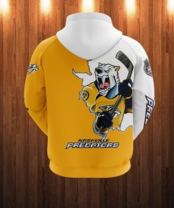 Nashville Predators Cartoon Graphic 3D Zip Hoodie For Fan - 3D Hoodies With Zippers