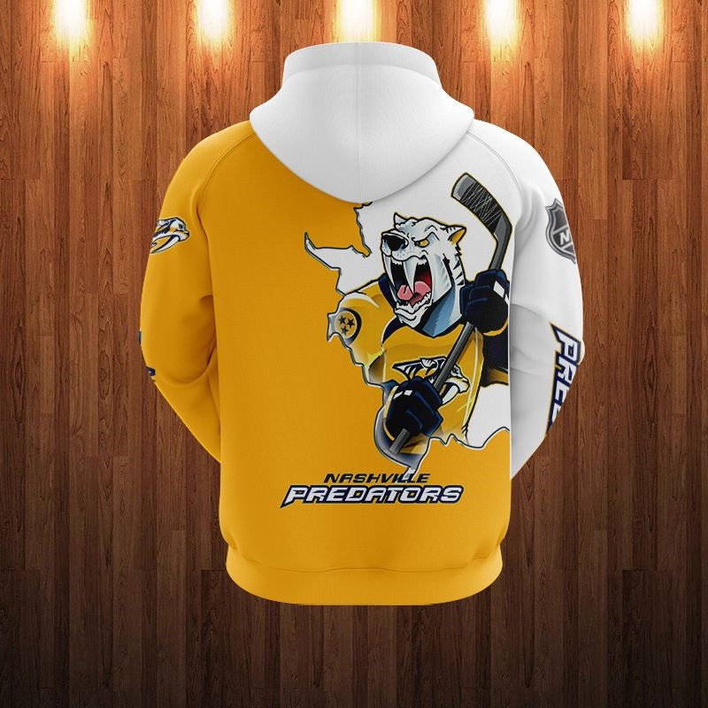 Nashville Predators Cartoon Graphic 3D Zip Hoodie For Fan - 3D Hoodies With Zippers