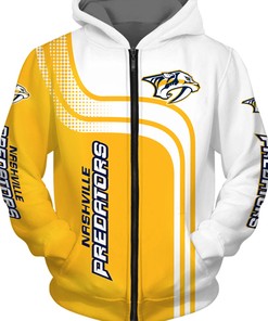 Nashville Predators Long Sleeve 3D Zip Up Hoodie - Gifts For Men