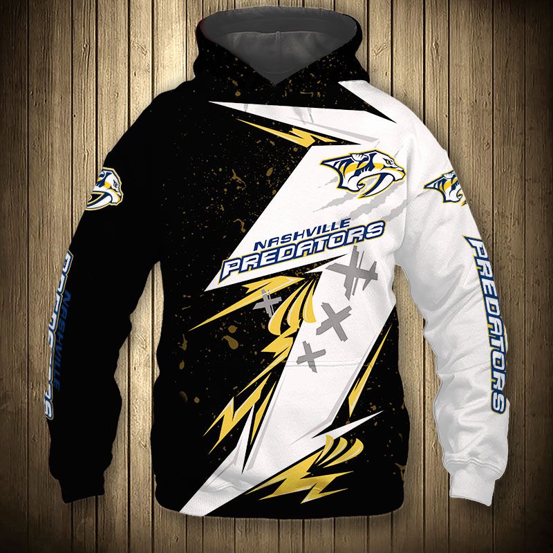 Nashville Predators Thunder Design 3D Hoodie Pullover - 3D Hoodies For Men
