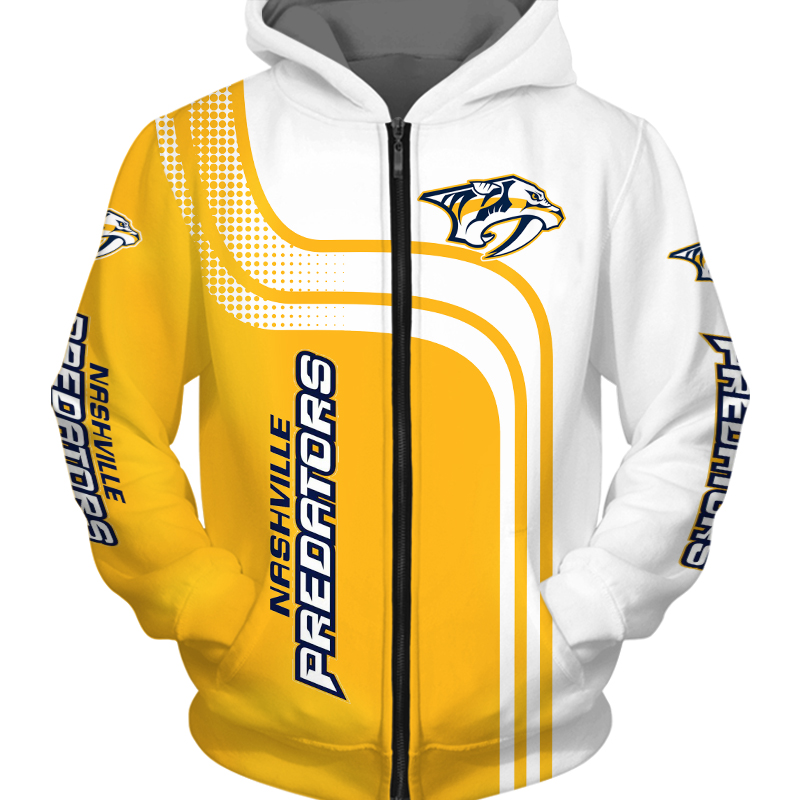 Nashville Predators Zip Hoodie Pullover - 3D Hoodies For Men Graphic