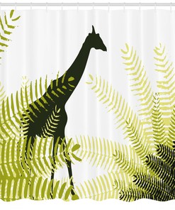 National Park Giraffe Print Shower Curtain - African Wildlife Decor