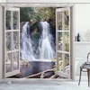 National Park River Print Waterfall Shower Curtain for Bathroom Decor 