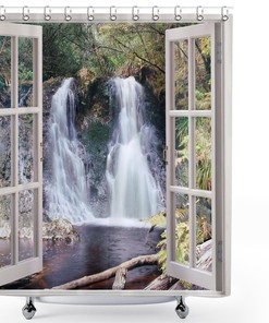 National Park Waterfall Shower Curtain - Fresh Environment River Cloth Fabric Bathroom Decor