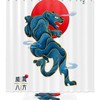 National Tide Blue Leopard Printed Bathroom Tub Set With Waterproof Fabric Shower Curtain