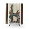 Native American 1923 Canoe River Print Shower Curtain For Cultural Bathroom Decor