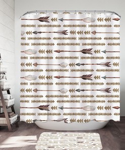 Native American Arrow Design Shower Curtain - Indigenous Bathroom Decor