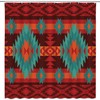 Native American Art Shower Curtain - Navajo Aztec Tribal Geometric Boho Retro Bathroom Decor