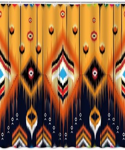 Native American Aztec Arrow Feather Shower Curtain for a Southwest and Boho Bathroom