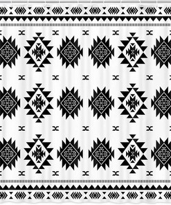 Native American Black And White Aztec Shower Curtain