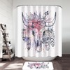 Native American Bull Skull Shower Curtain - Southwest Tribal Bathroom Decor