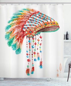 Native American Chief Shower Curtain - Aztec Bathroom Decor