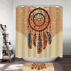 Native American Dream Catcher Shower Curtain, Beige Western Bathroom Decor