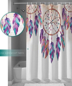 Native American Dreamcatcher Shower Curtain - Tribal Feathers for Bathroom Bathtubs