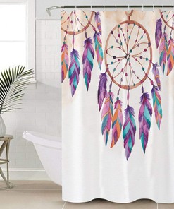 Native American Dreamcatcher Shower Curtain - Tribal Feathers for Bathroom Bathtubs