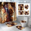 Native American Girl And Lion 3D Shower Curtain For A Tribal-Inspired Bathroom