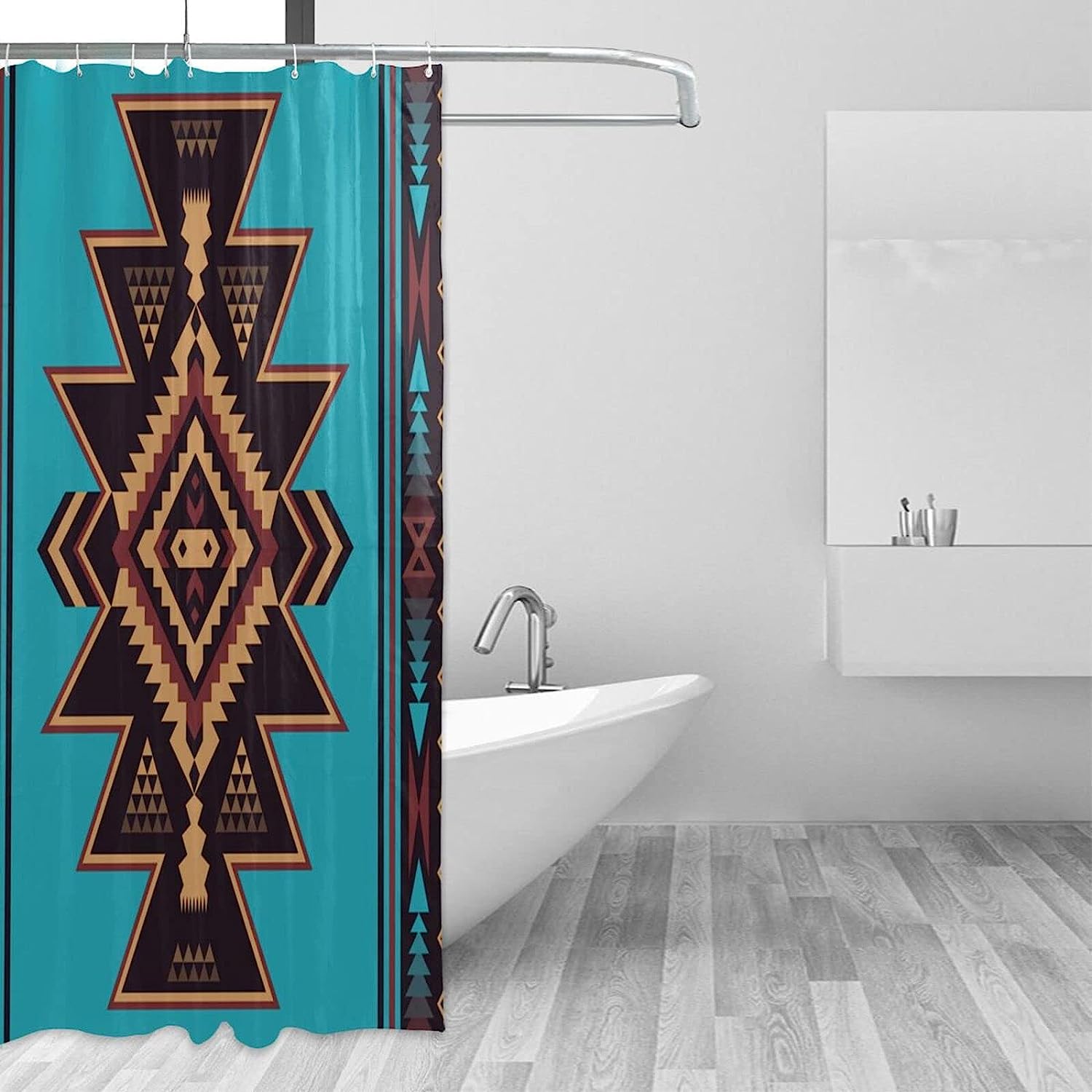 Native American Indian Aztec Shower Curtain - Ethnic Bathroom Decor
