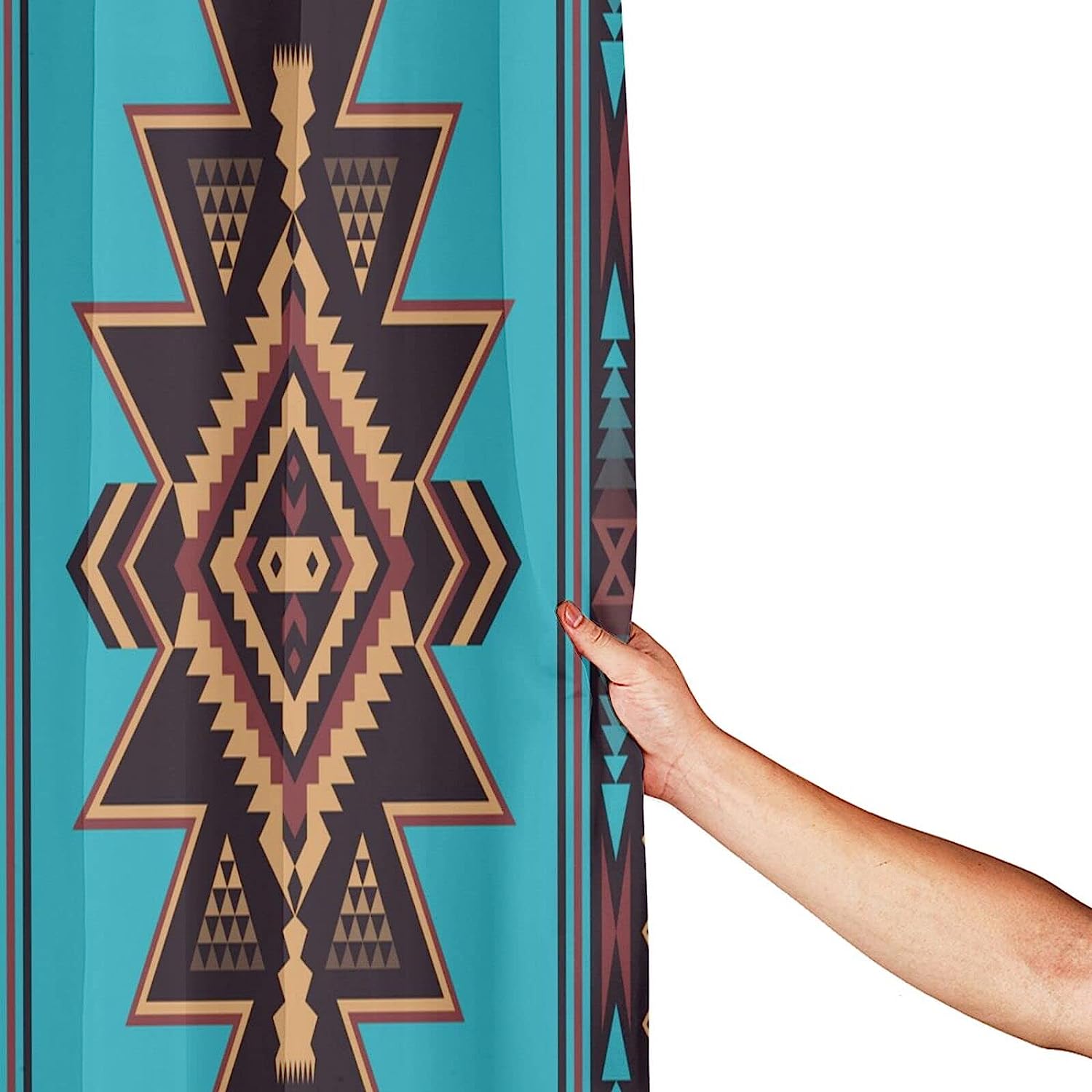 Native American Indian Aztec Shower Curtain - Ethnic Bathroom Decor
