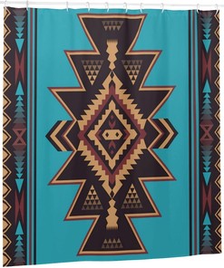 Native American Indian Aztec Shower Curtain - Ethnic Bathroom Decoration