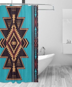 Native American Indian Aztec Shower Curtain - Ethnic Bathroom Decoration