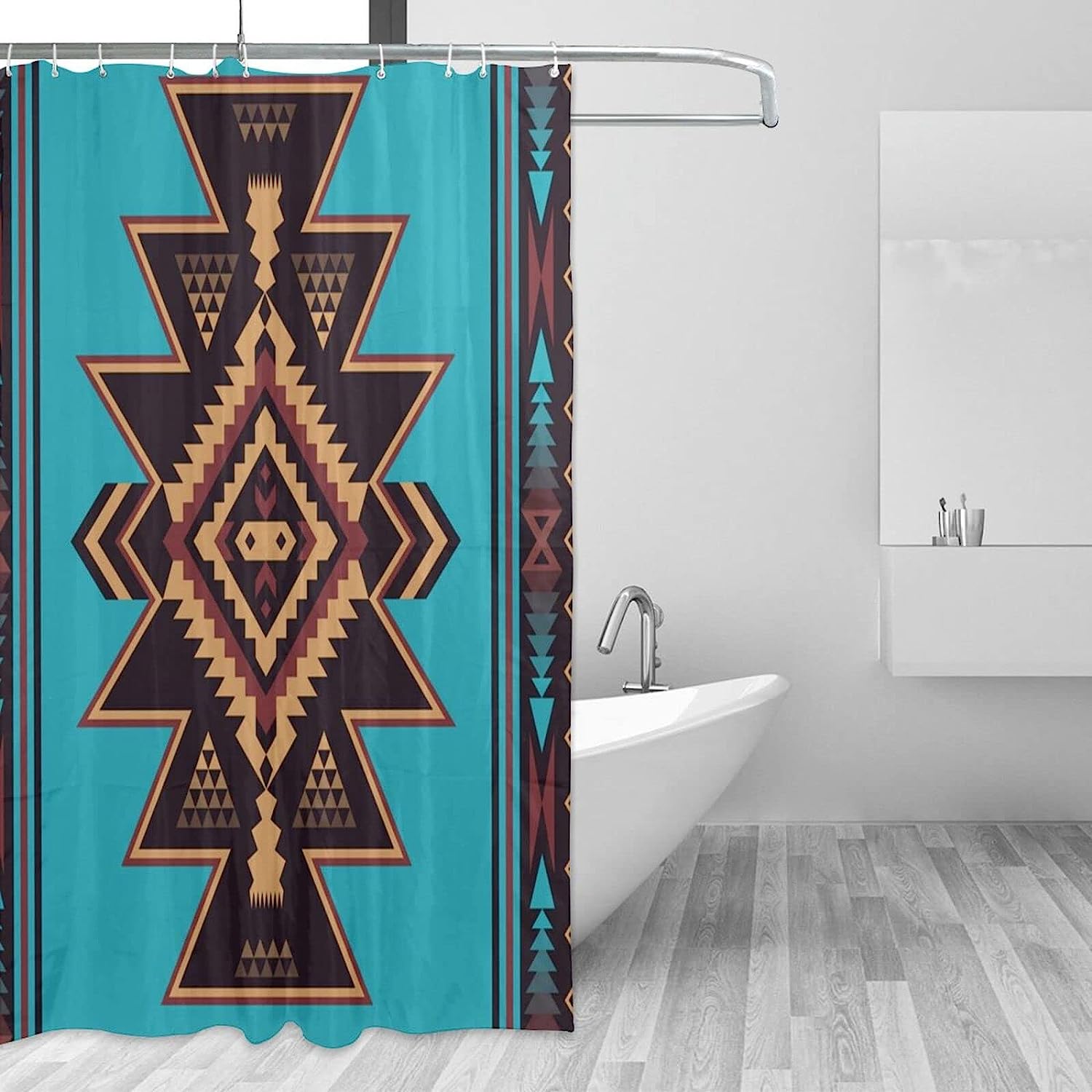 Native American Indian Aztec Shower Curtain - Ethnic Bathroom Decoration