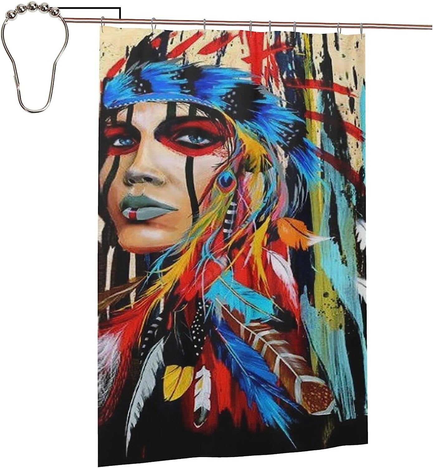 Native American Indian Shower Curtain - Indigenous Bathroom Decor