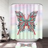 Native American Inspired Multi-Color Butterfly Shower Curtain For Nature Lovers
