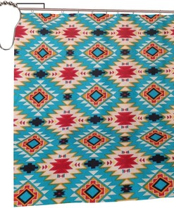 Native American Inspired Pattern Shower Curtain With Waterproof Fabric For Unique Bathroom Decor