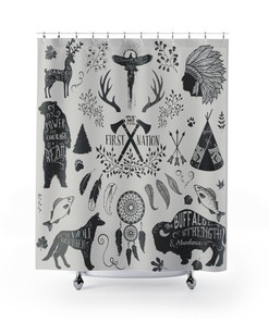 Native American Inspired Shower Curtain for a Cultural Bathroom Decor