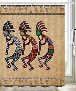 Native American Kokopelli Shower Curtain For A Southwestern Bathroom Decor, Tribal Bathroom Accessories