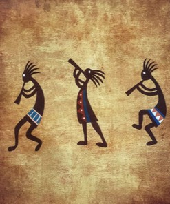 Native American Kokopelli Southwestern Shower Curtain with Tribal Navajo Pattern
