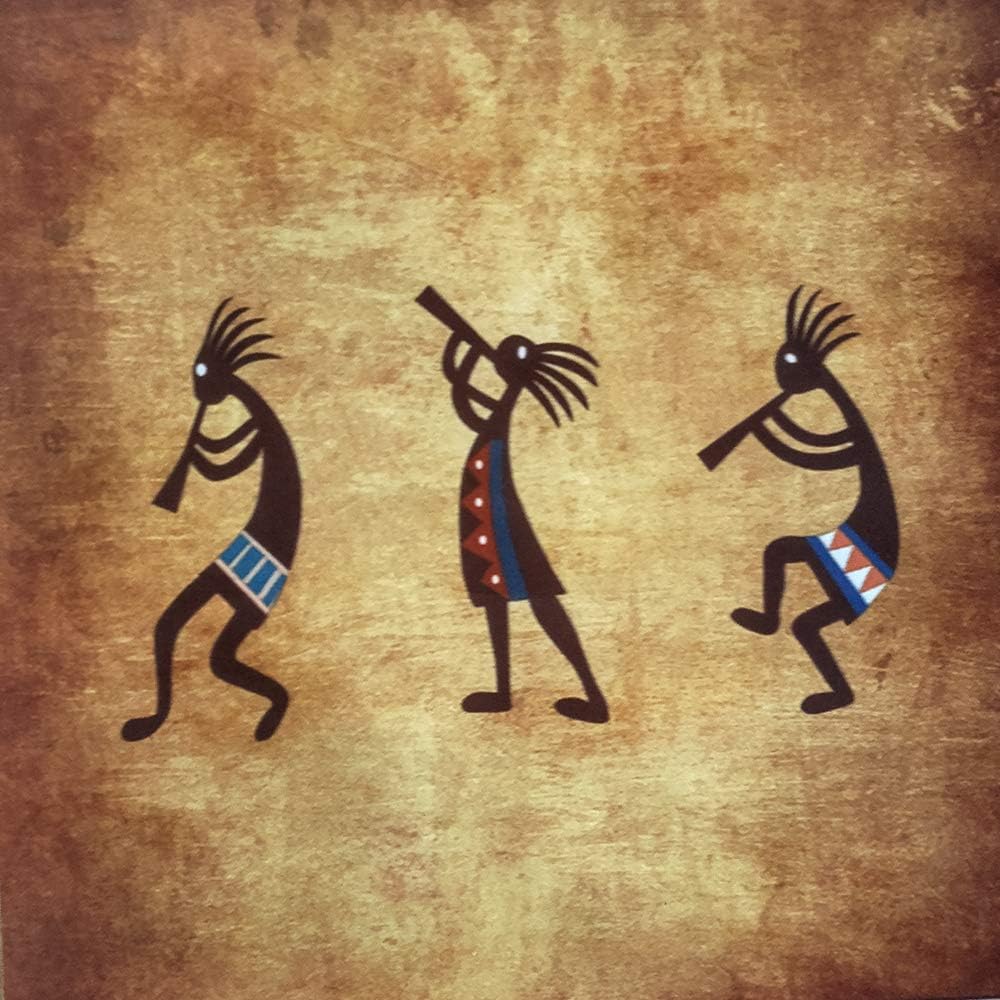 Native American Kokopelli Southwestern Shower Curtain with Tribal Navajo Pattern