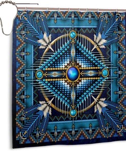 Native American Mandala Shower Curtain - Ethnic Bathroom Decoration