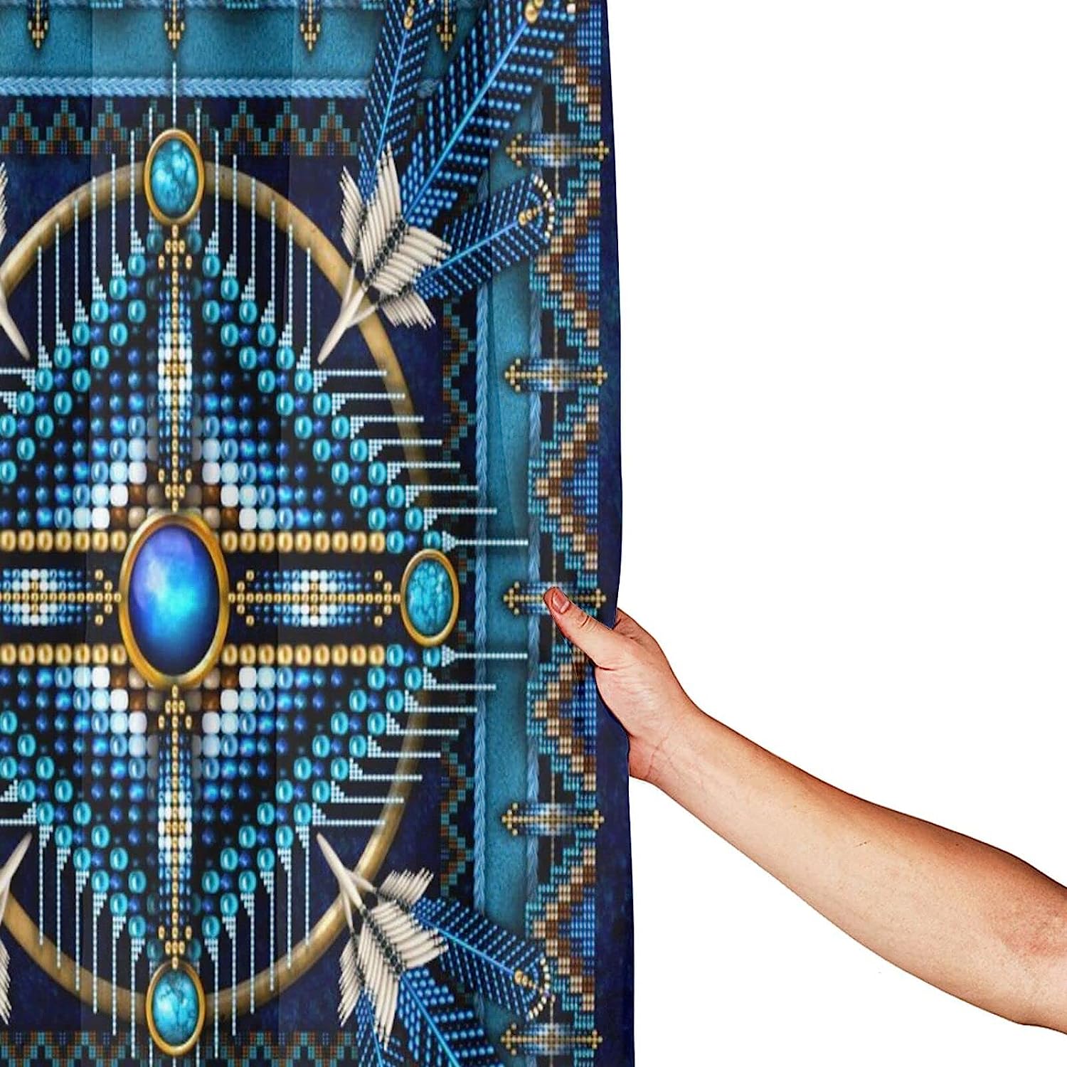 Native American Mandala Shower Curtain - Ethnic Bathroom Decoration