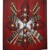 Native American Medicine Wheel Shower Curtain - Red Tribal Feather Bathroom Decor