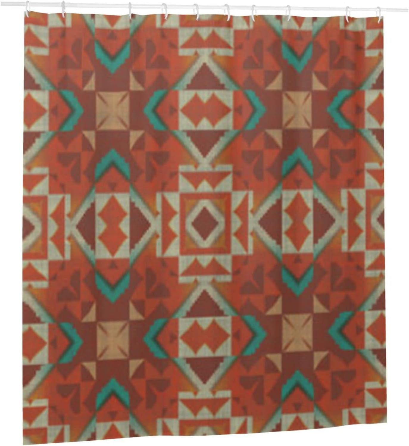 Native American Mosaic Pattern Shower Curtain - Southwestern Bathroom Decor