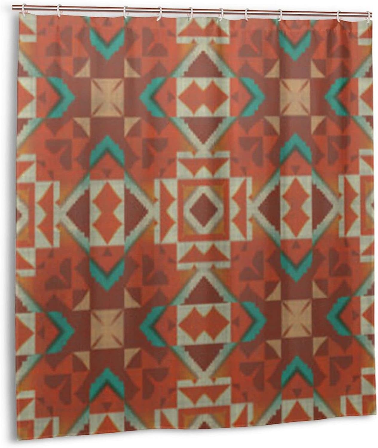 Native American Mosaic Pattern Shower Curtain - Southwestern Bathroom Decor