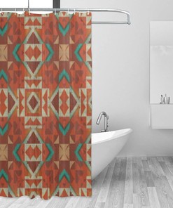 Native American Mosaic Pattern Shower Curtain - Southwestern Bathroom Decor