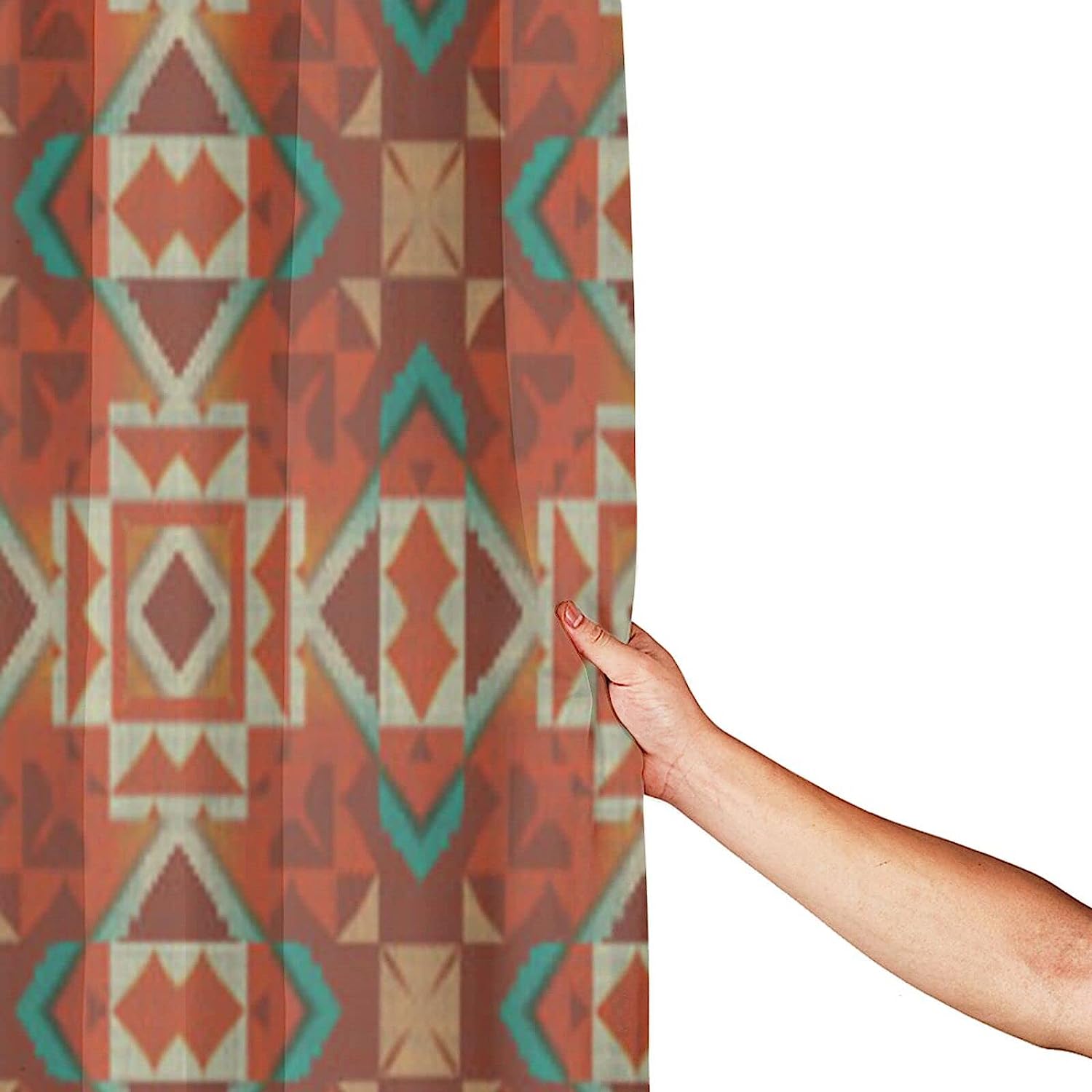 Native American Mosaic Pattern Shower Curtain - Southwestern Bathroom Decor