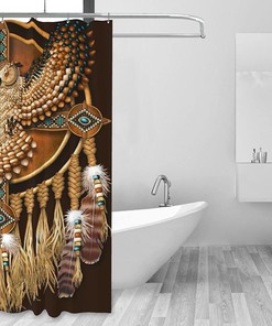 Native American Owl Mandala Shower Curtain for a Spiritual Atmosphere