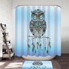 Native American Owl Printed Shower Curtain for Ethnic Bathroom Decor