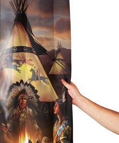 Native American Peace Pipe Shower Curtain, Beautiful Bathroom Decor