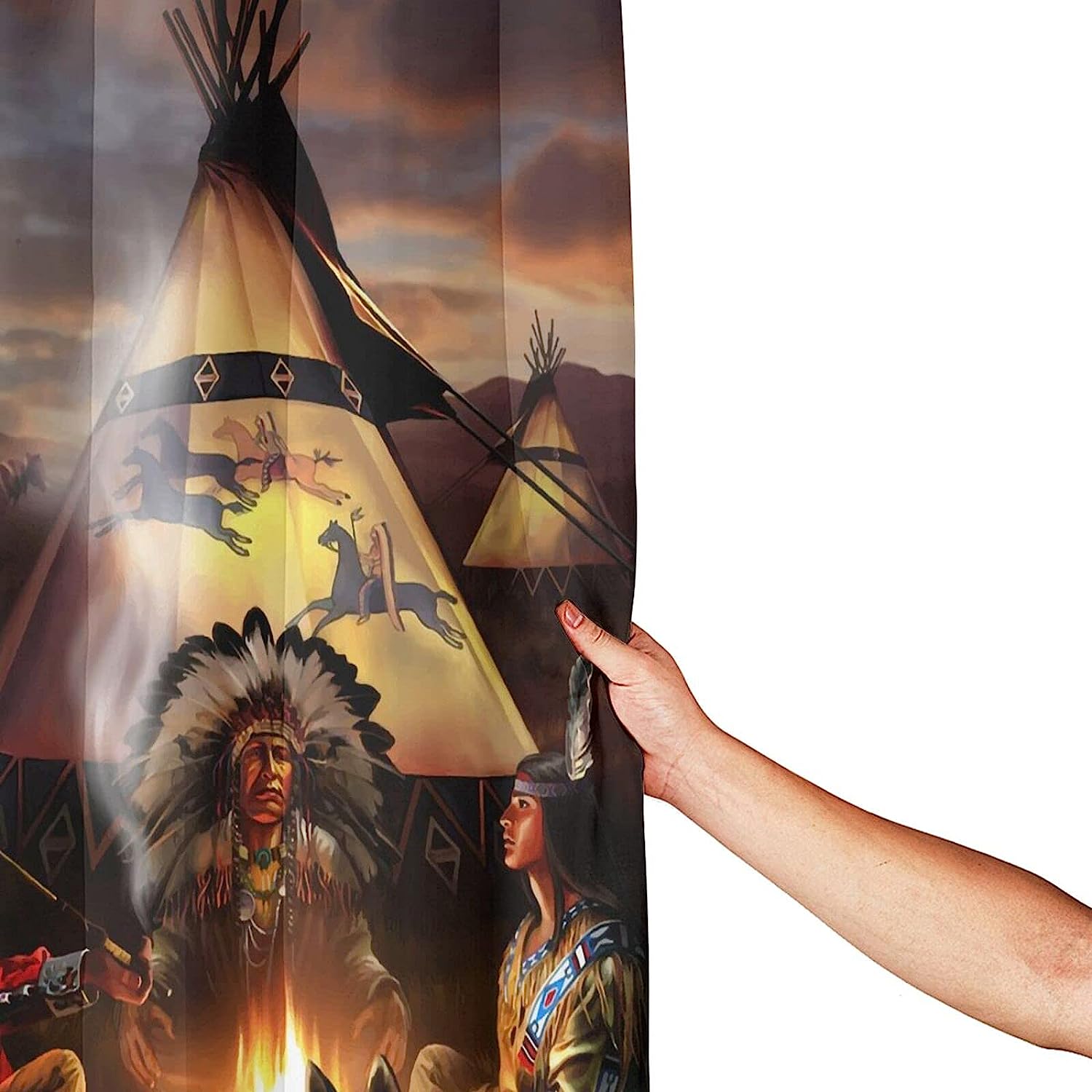 Native American Peace Pipe Shower Curtain, Beautiful Bathroom Decor