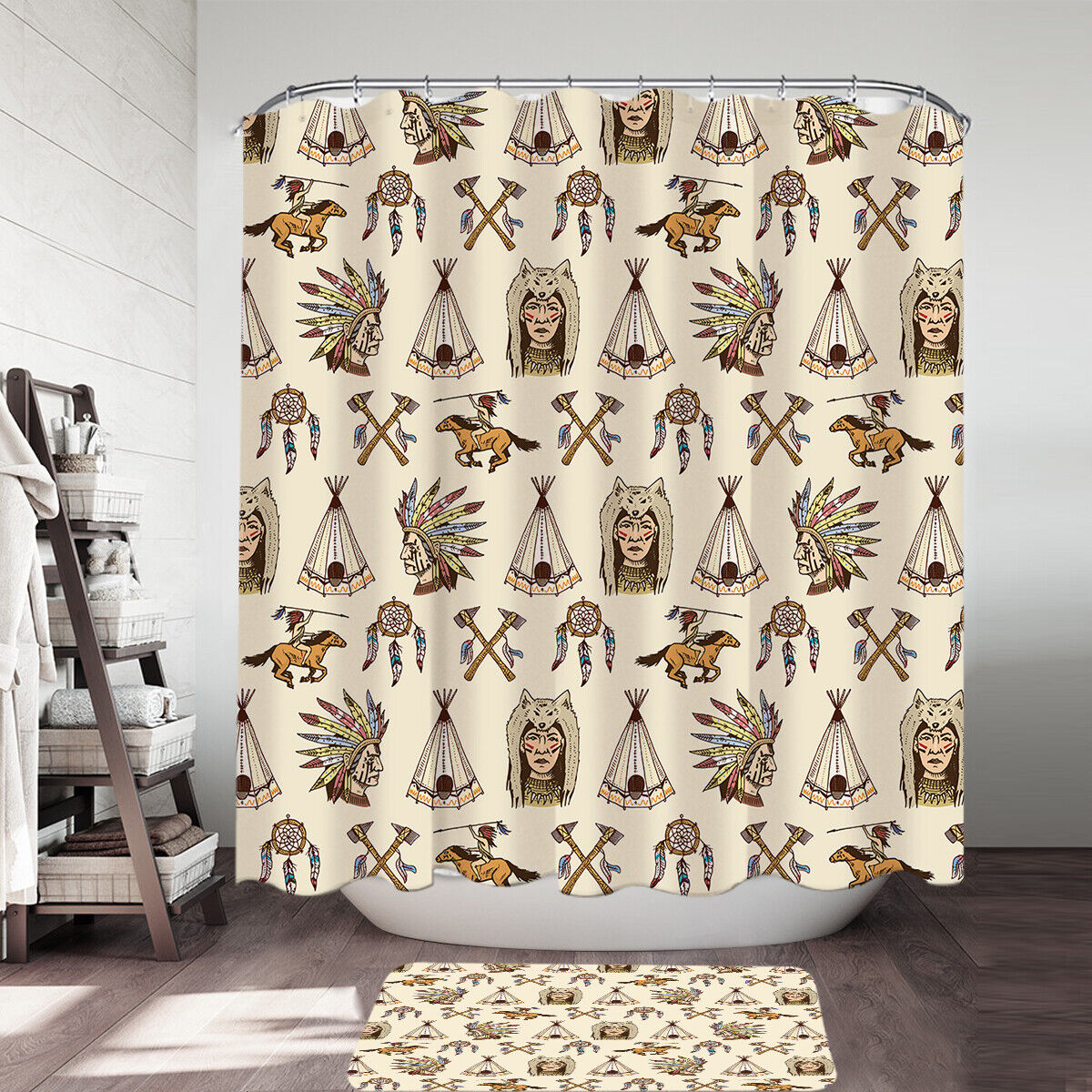 Native American Shower Curtain For Tribal Home Decor