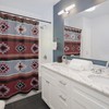 Native American Southwest Geometry Shower Curtain, Water-resistant Bathroom Decor with Tribal Design