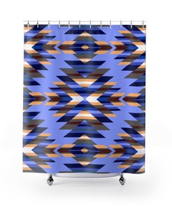 Native American Style Shower Curtain, Premium Bathroom Decor with Southwestern Pattern
